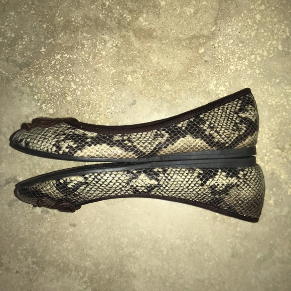 Franco Sarto Zapp Ballet Flats Python Snake Brown NEW - Picture 4 of 7